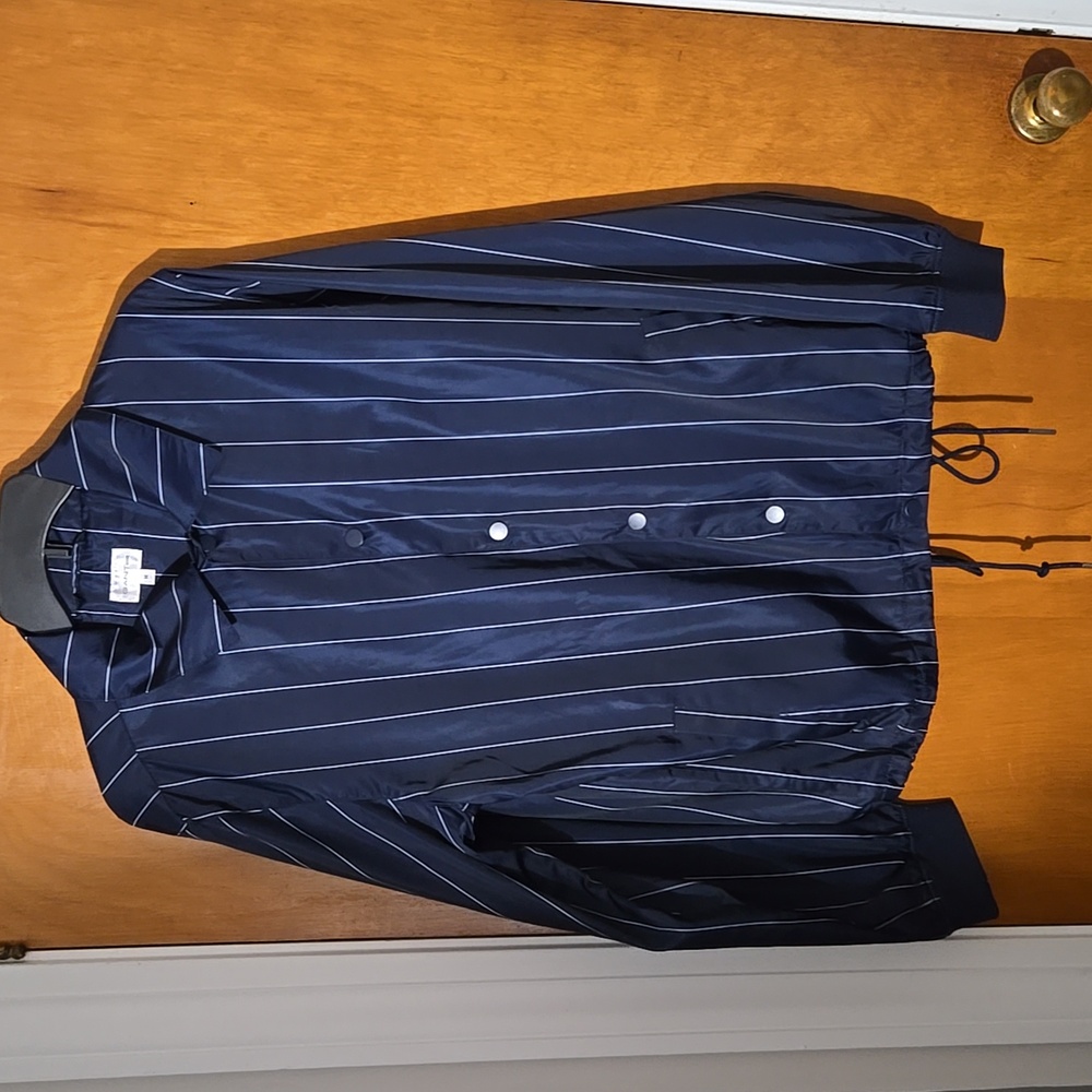Navy Pinstriped Button up jacket
